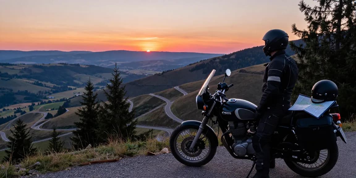 Planen Sie Ihre kurvenreiche Motorradtouren mit atemberaubenden Bergblicken und malerischen Straßen.
