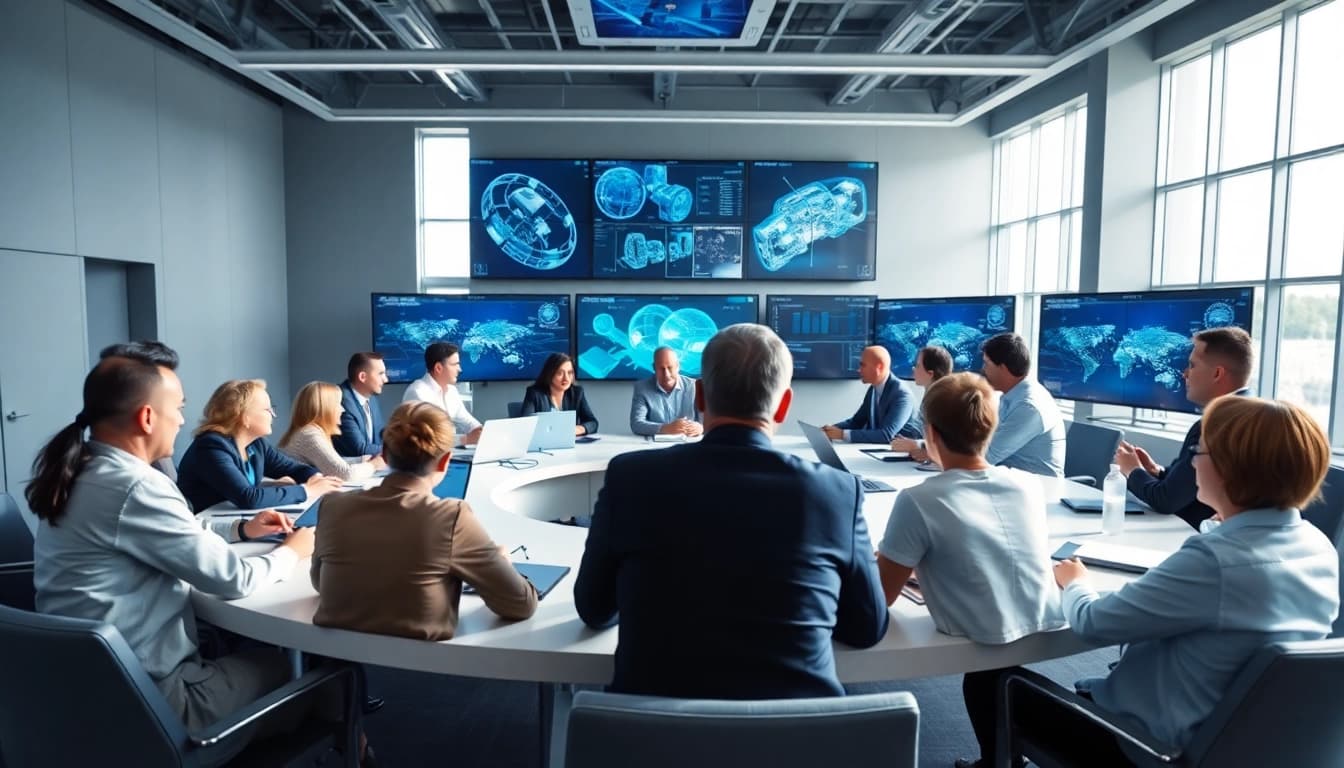 Indaero Konferenz mit Industrieexperten, die innovative Technologien diskutieren.