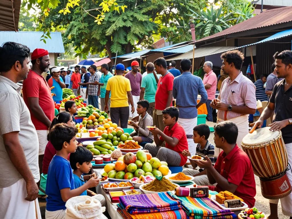 Explore Hela Lanka's vibrant outdoor market filled with fresh produce and local crafts.