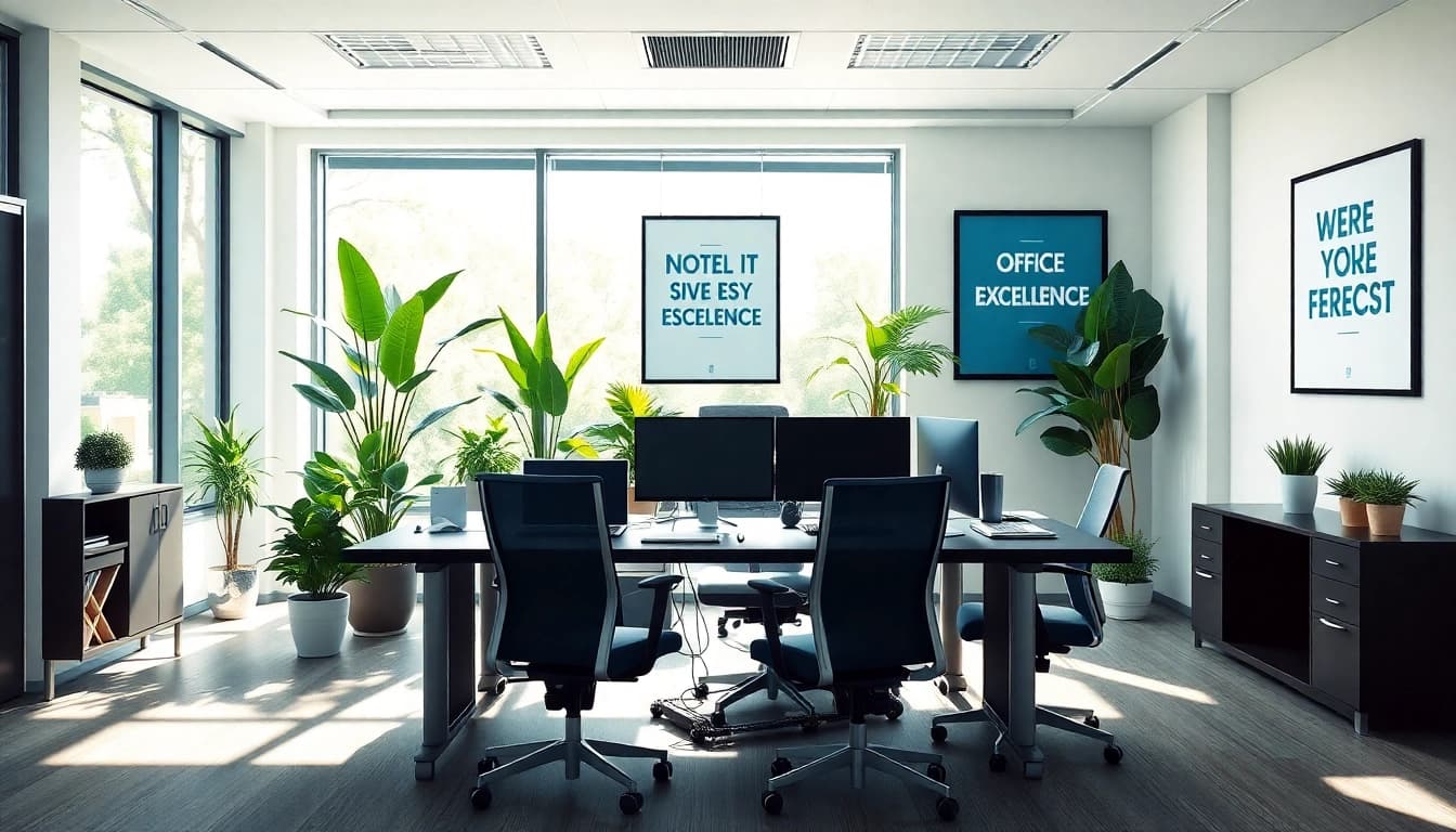 Maximize Office Excellence with an inspiring modern workspace showcasing productivity and innovation.