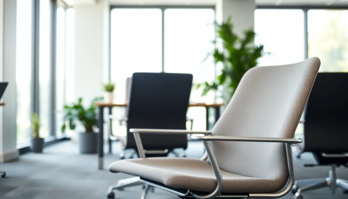 Herman Miller Aeron zeigt ergonomische Merkmale in modernem Büro.