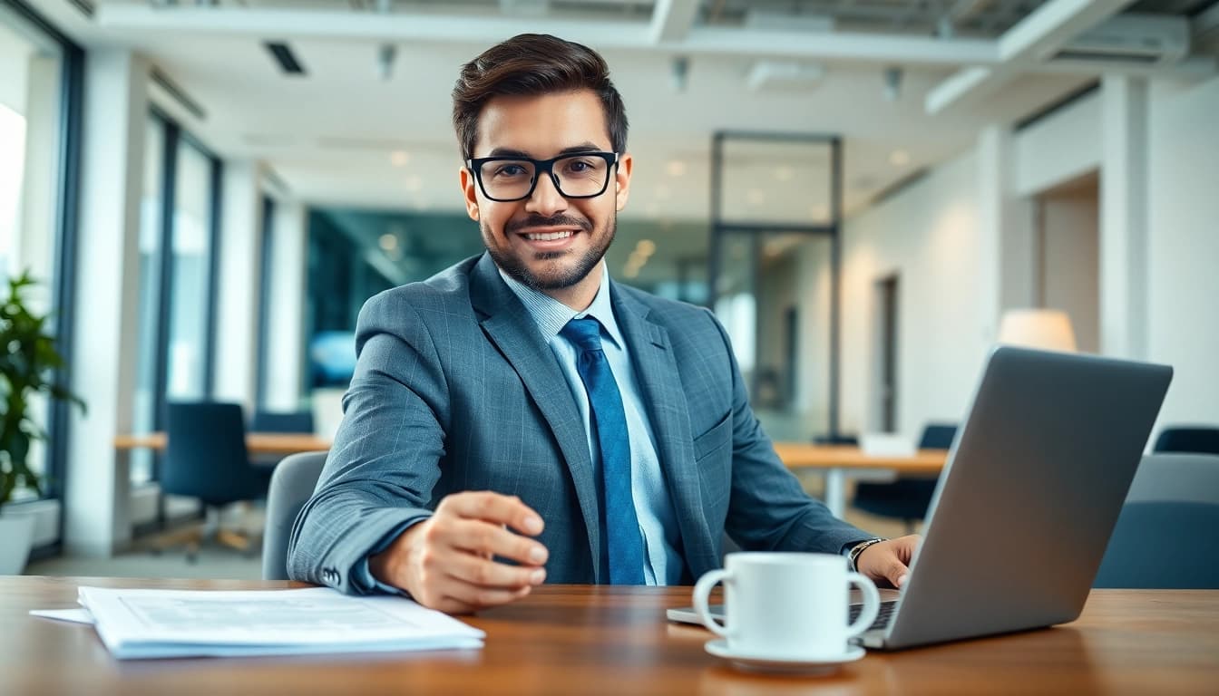 Effiziente Beratung durch Headhunter Schweiz in einem modernen Bürosetting mit Laptop und Notizen.