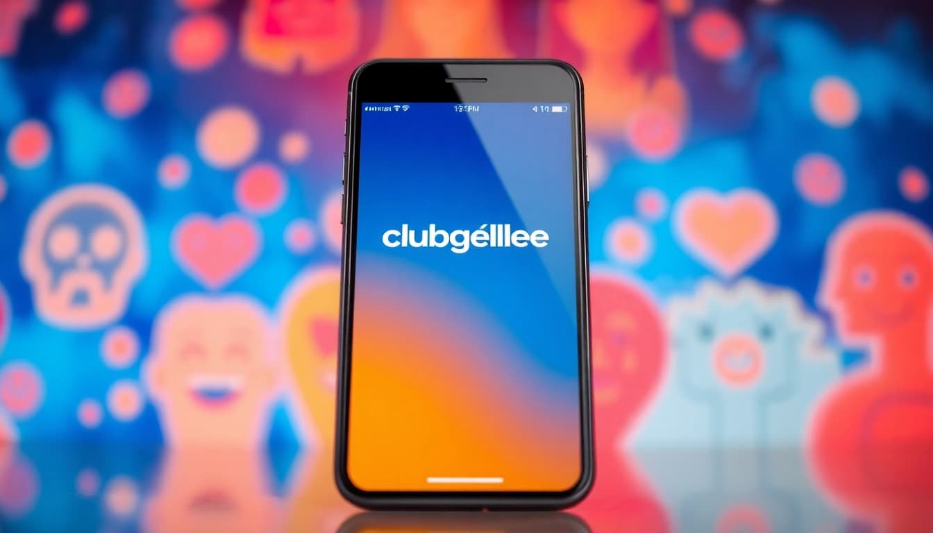 Interaktive Benutzeroberfläche der clubgefühle app auf einem Smartphone zur Nutzung inspirieren.