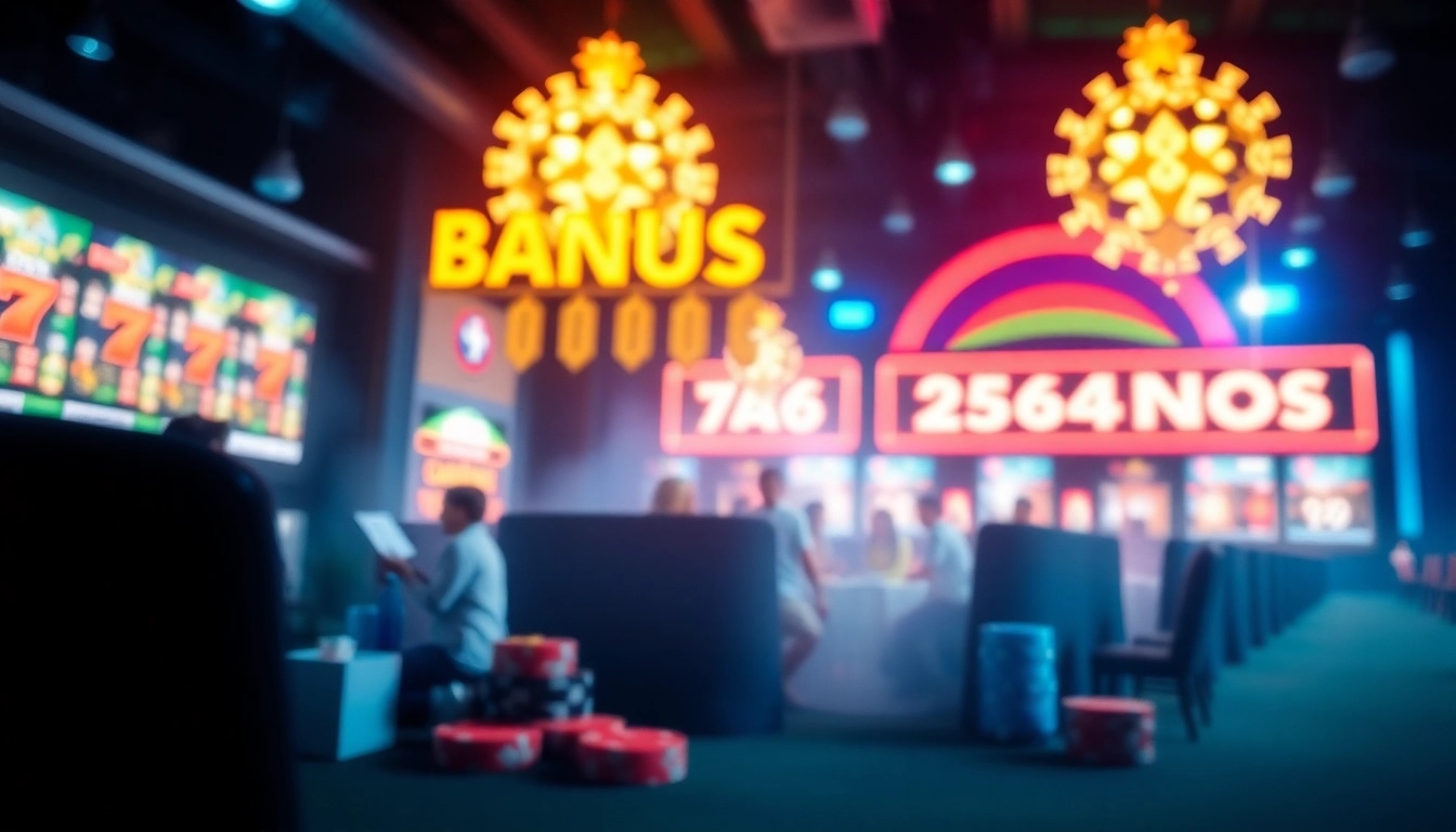 Veranschauliche aufregende Casino Bonus-Angebote mit modernen Grafiken und Spielern in einem Online-Casino.