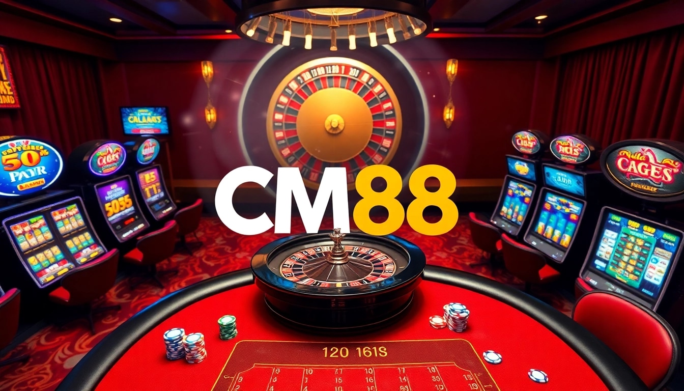 Experience the excitement of CM88 with vibrant casino elements and high-stakes gameplay.