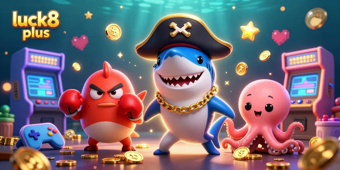 Engage in thrilling gameplay at luck8 plus with vibrant casino-themed characters and elements.