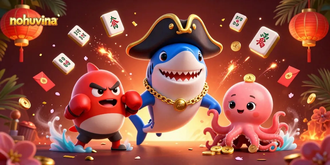 Nohuvina showcases exciting winning moments in a vibrant 3D casino scene.