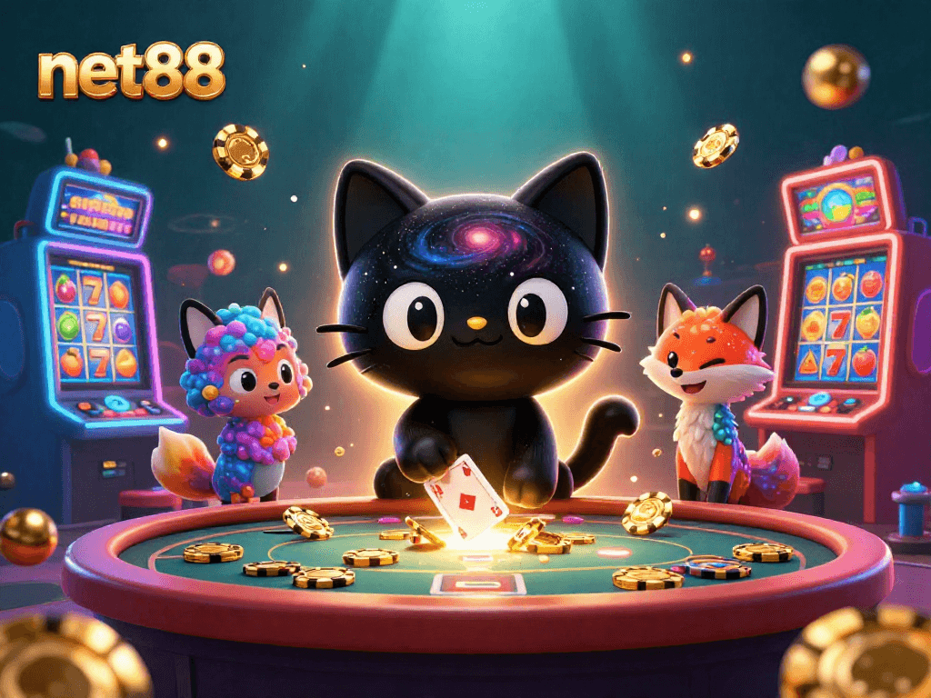Winning cosmic slots illustrated at net88 with charming characters and vibrant game elements.