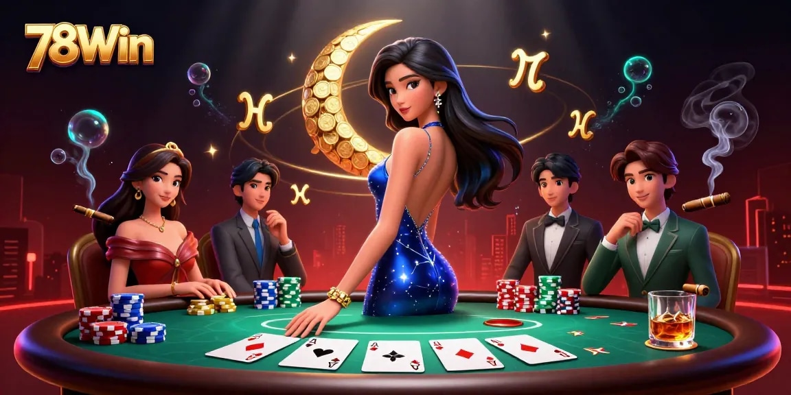 Experience winning at 78Win Casino with a stunning night-themed illustration