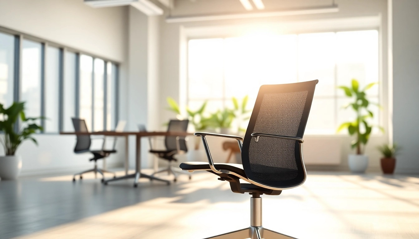 Herman Miller Setu Stuhl präsentiert in einem modernen, minimalistischen Büro mit natürlichem Licht.