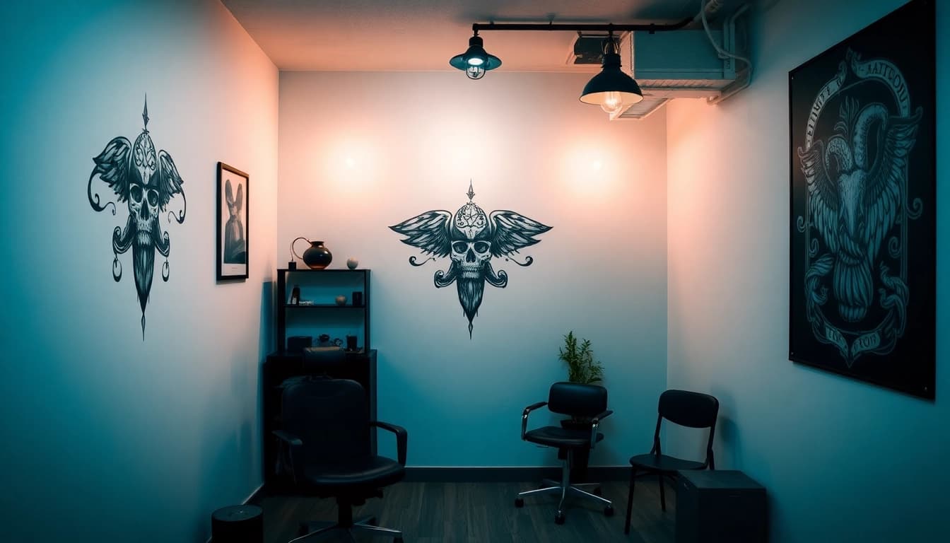 Ein beeindruckendes Tattoo in einem professionellen Tattoo Studio München, das kreative Designs und die saubere Umgebung zeigt.