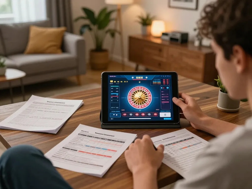 Engaging gameplay at https://f8bet.dental/ illustrating online roulette strategy in a stylish home setting