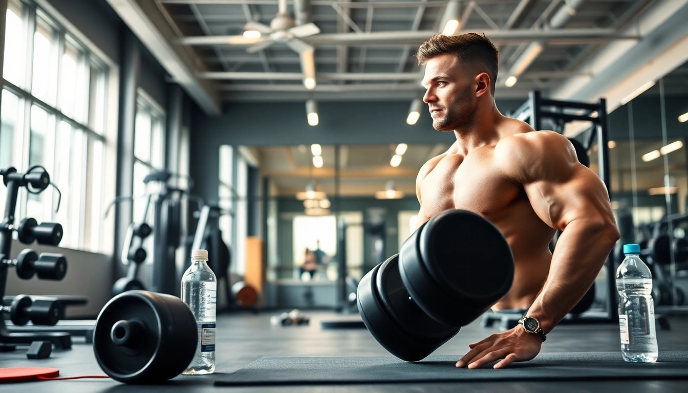 Optimal trenbolon kaufen experience with fitness expert demonstrating strength training in a gym.