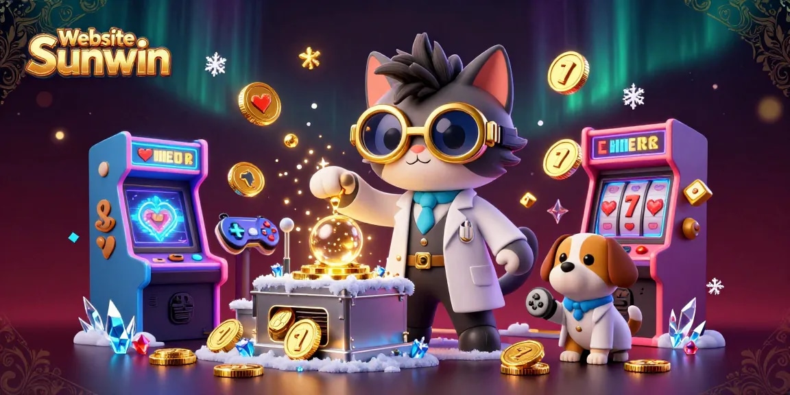 Play exciting games on Website Sunwin featuring a whimsical scene of scientists creating gold coins.