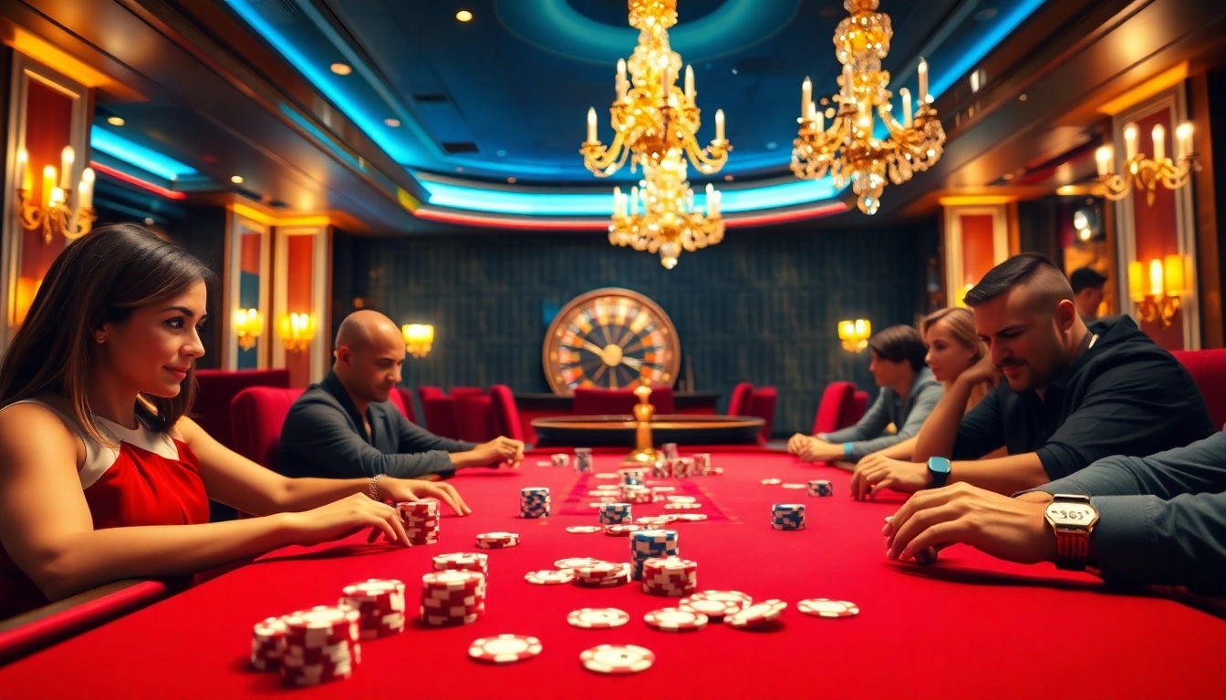 Exciting poker scene at a glamorous casino featuring s666 branding.