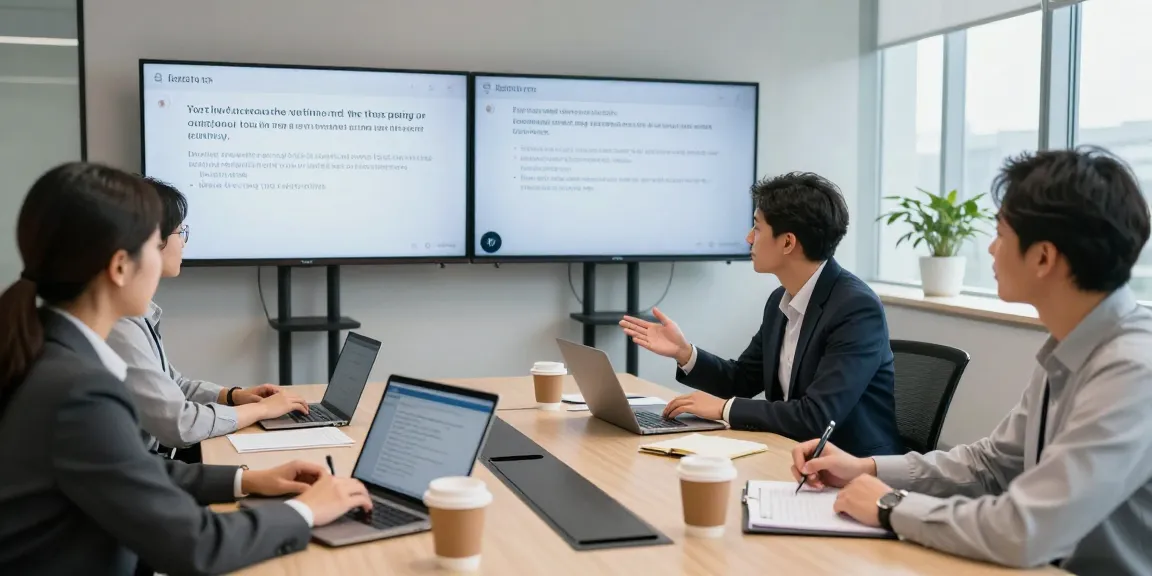 Professionelle Besprechung mit Übersetzungstechnik, ins Deutsche übersetzen.