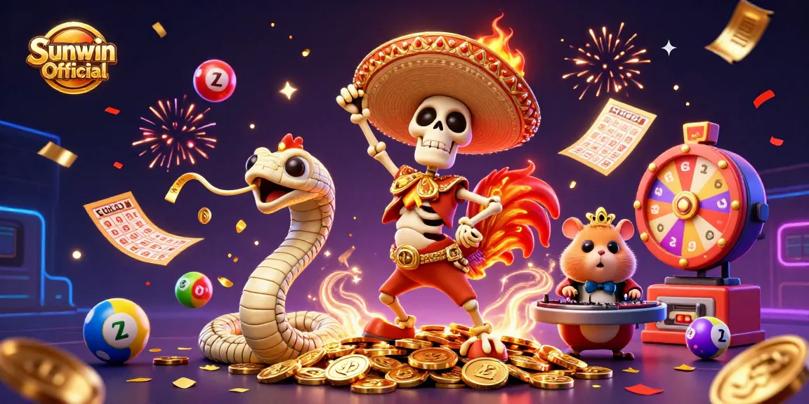 Celebrate wins at Sunwin Official with a vibrant 3D casino scene full of excitement!