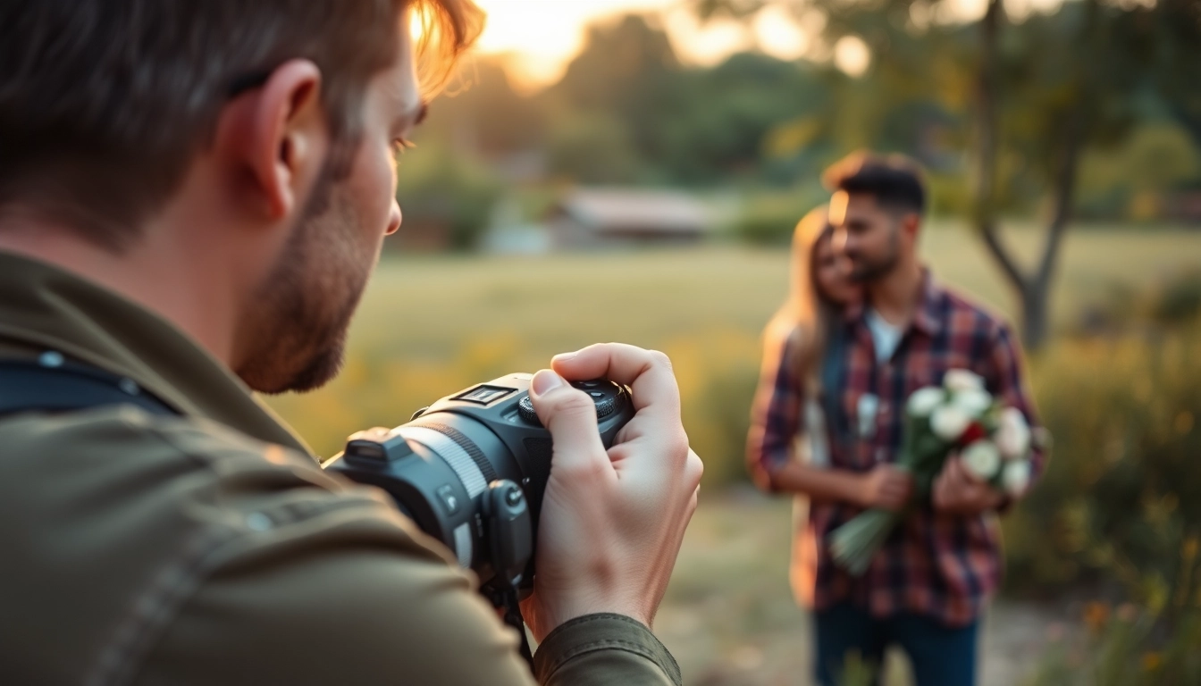 Die Fotosession mit einem dating fotograf für tinder bilder im Park zeigt ein lächelndes Paar.