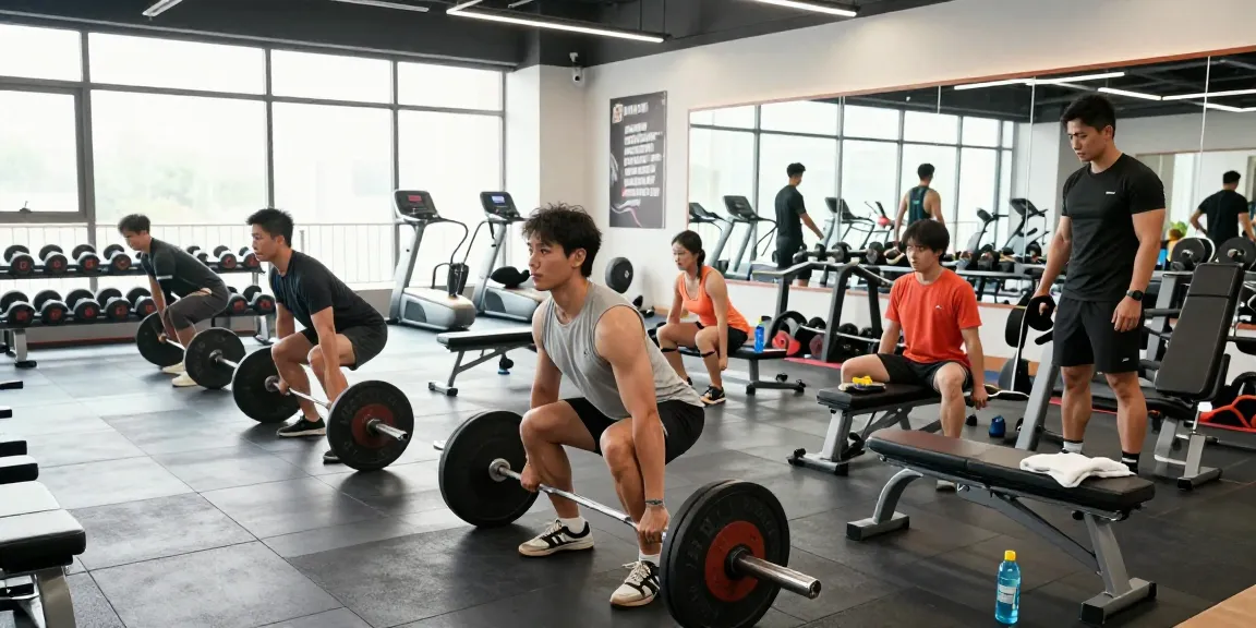 Anabolika Shop - Athleten trainieren in modernem Fitnessstudio mit Equipment und motivierender Atmosphäre.