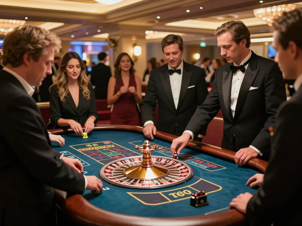 Players engaging with the roulette table at ALO8 PRO casino, vibrant and high-stakes gaming experience.