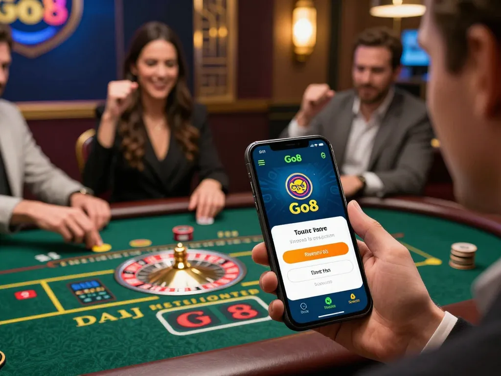 Players experiencing the Go8 app's exciting live casino games with wins and dynamic gameplay.