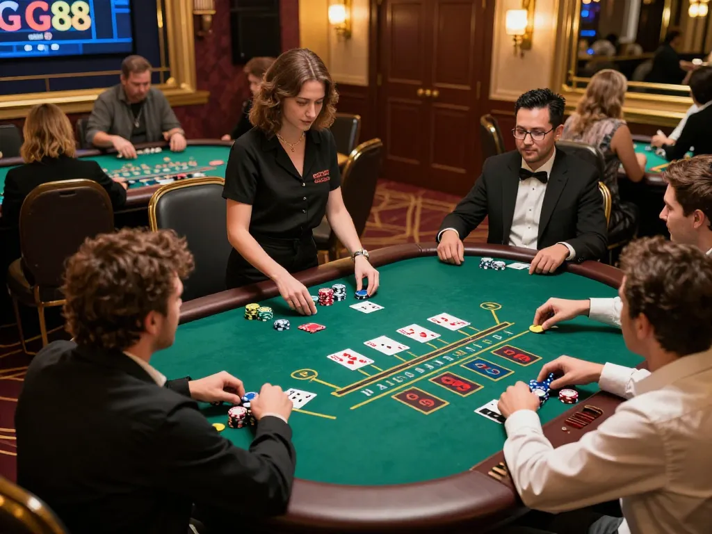 Players at GG88 excitedly betting during an online baccarat game with a professional dealer