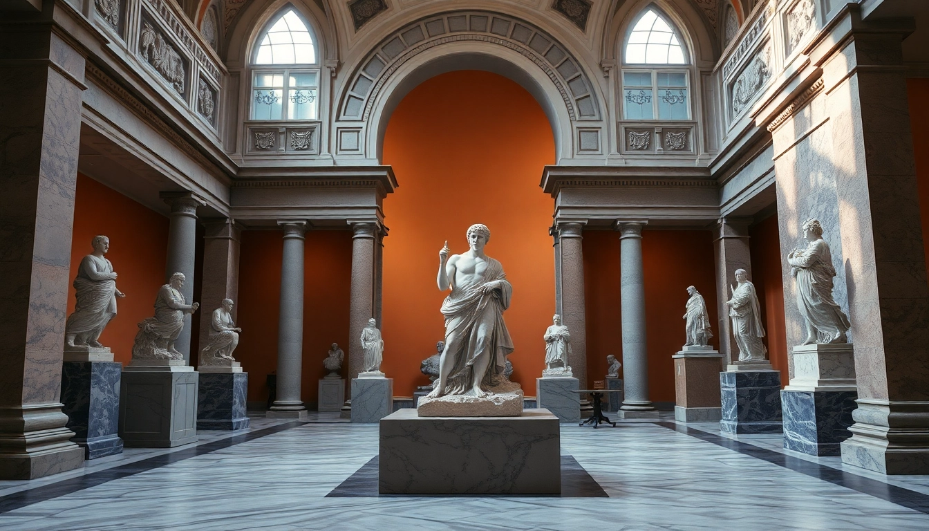 Kapitolinische Museen zeigen exquisite römische Statuen in einer historischen Galerie.