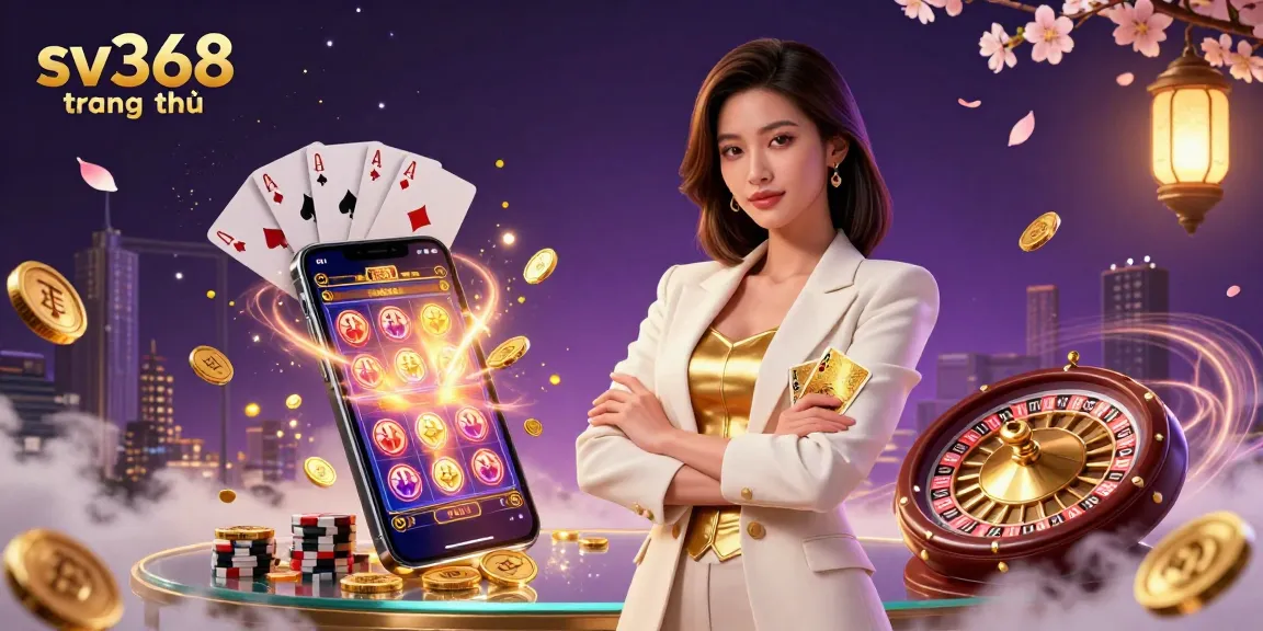 Experience high-stakes excitement at sv368 trang chủ with dynamic casino elements in a vibrant 3D scene.