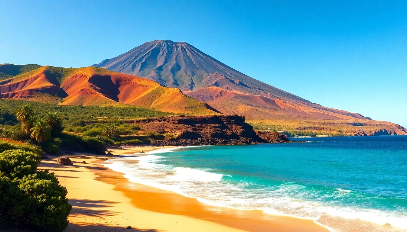 Teneriffa news: Beautiful view of Tenerife's beaches and volcano showcasing island charm.