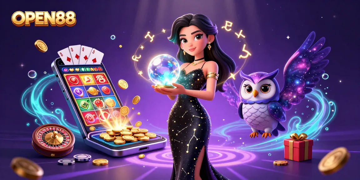 Experience the thrill of OPEN88 with captivating games and prizes in a vibrant casino scene.
