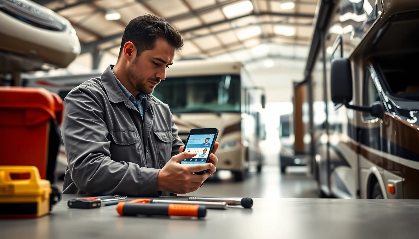 Wohnmobil Gutachten Augsburg – Ein Techniker inspiziert sorgfältig ein Wohnmobil.