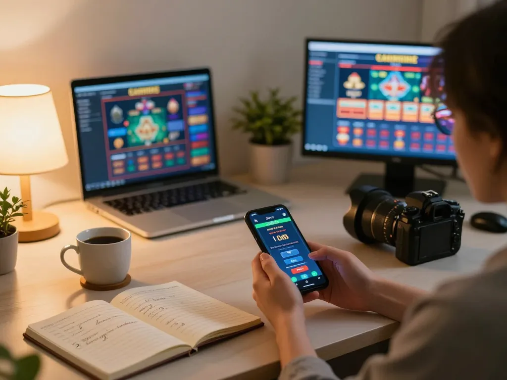 Player engaging with the Zbet mobile app for an immersive online gambling experience.