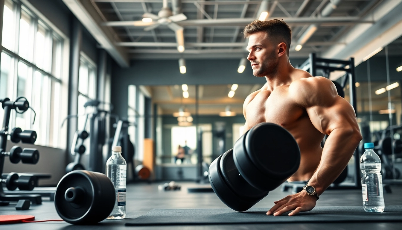 Optimal trenbolon kaufen experience with fitness expert demonstrating strength training in a gym.