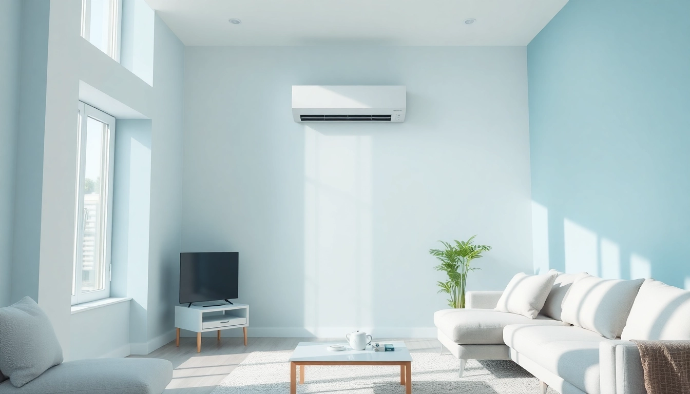 Klima kaufen: Discover a sleek air conditioning unit in a modern home setting.