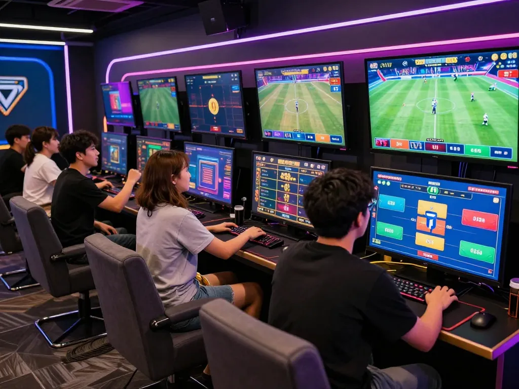 Exciting fb88 online gambling scene with players engaging in sports betting.