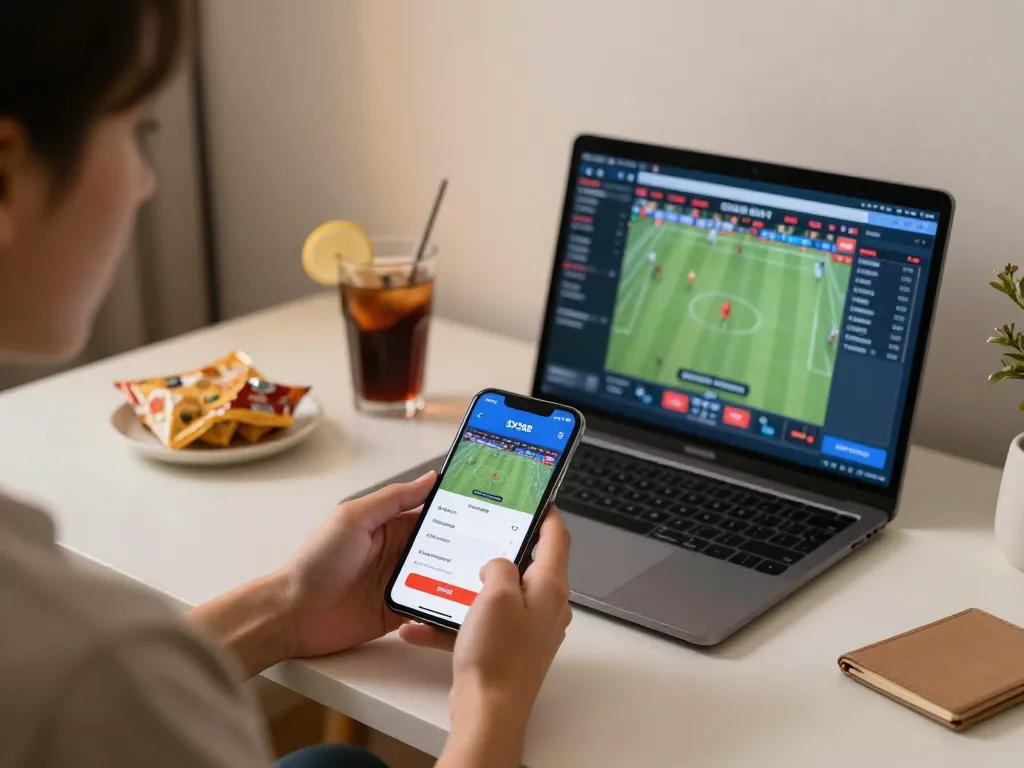 Engaging with SV388 mobile app for live betting action at home with snacks