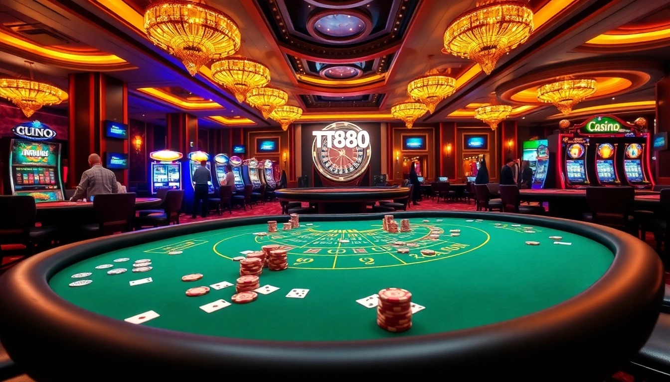 Experience the excitement of TT88 with vibrant casino tables and thrilling gaming action.