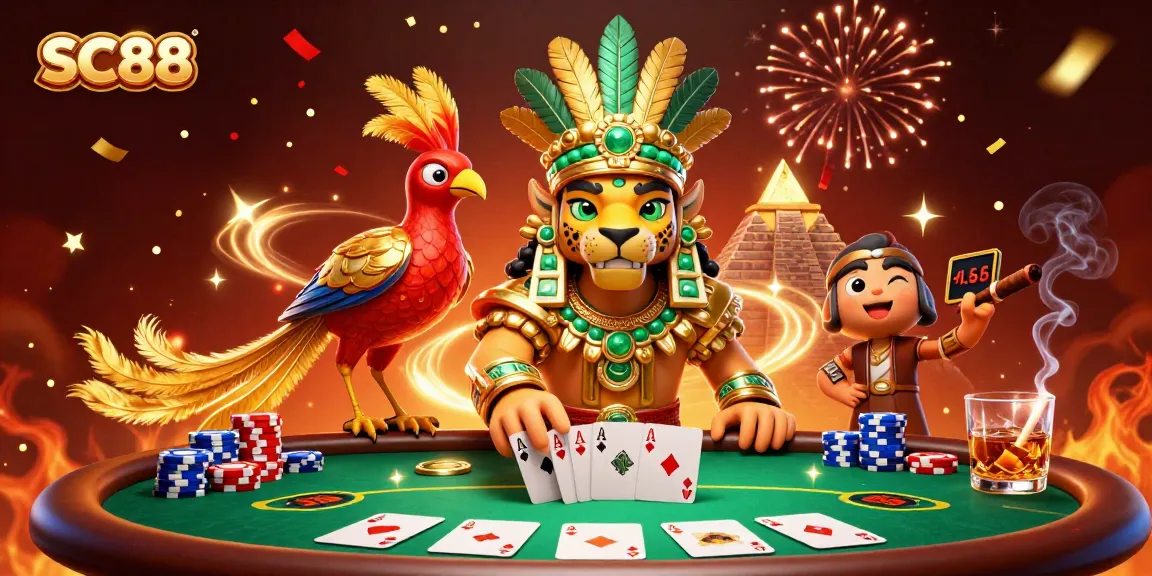 Experience thrilling gameplay at SC88 with a vibrant poker scene featuring colorful chips and prizes.