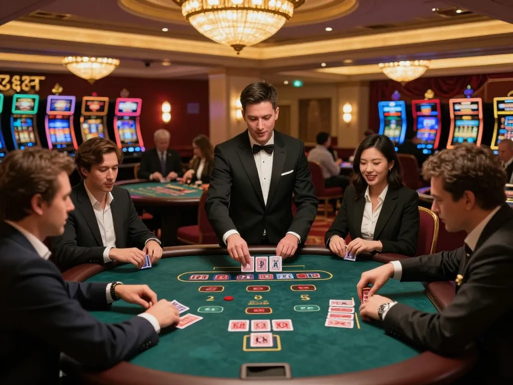 Players engaging in high-stakes blackjack at 78win casino for an exciting gaming experience