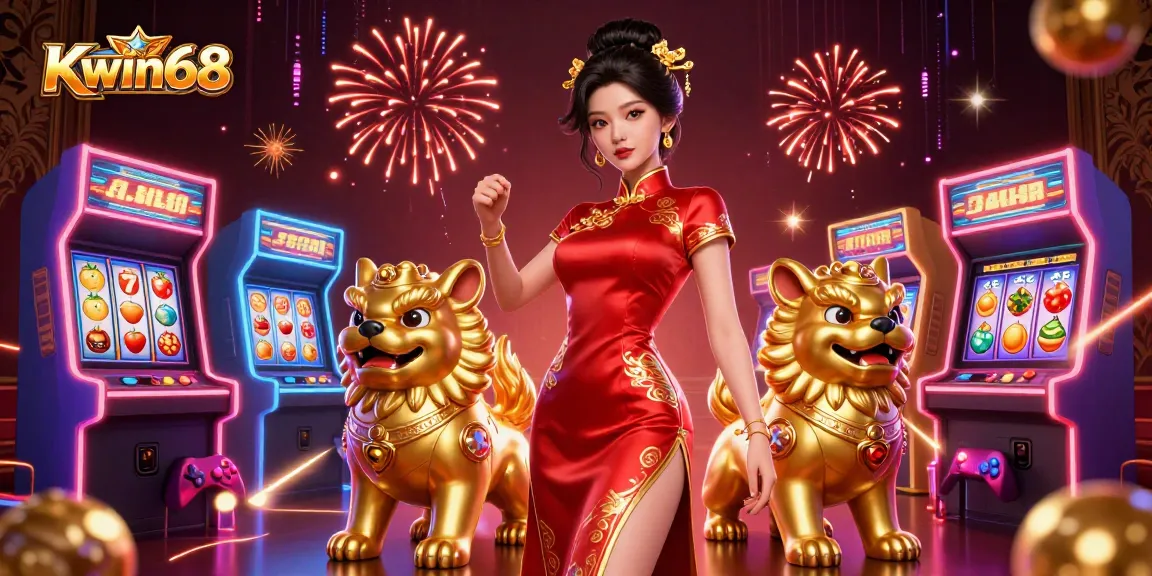 Kwin68 players winning big at this vibrant casino scene filled with exciting slot gameplay.