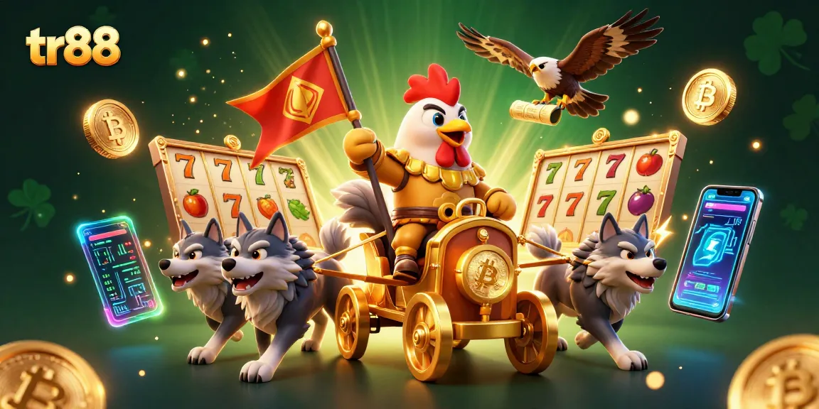 Spin winning slots with tr88 in a vibrant 3D casino scene filled with gold coins and exciting game elements.