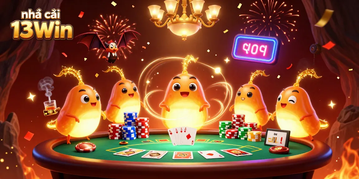 Participate in games at nhà cái 13Win, where a unique casino scene illuminates the action.