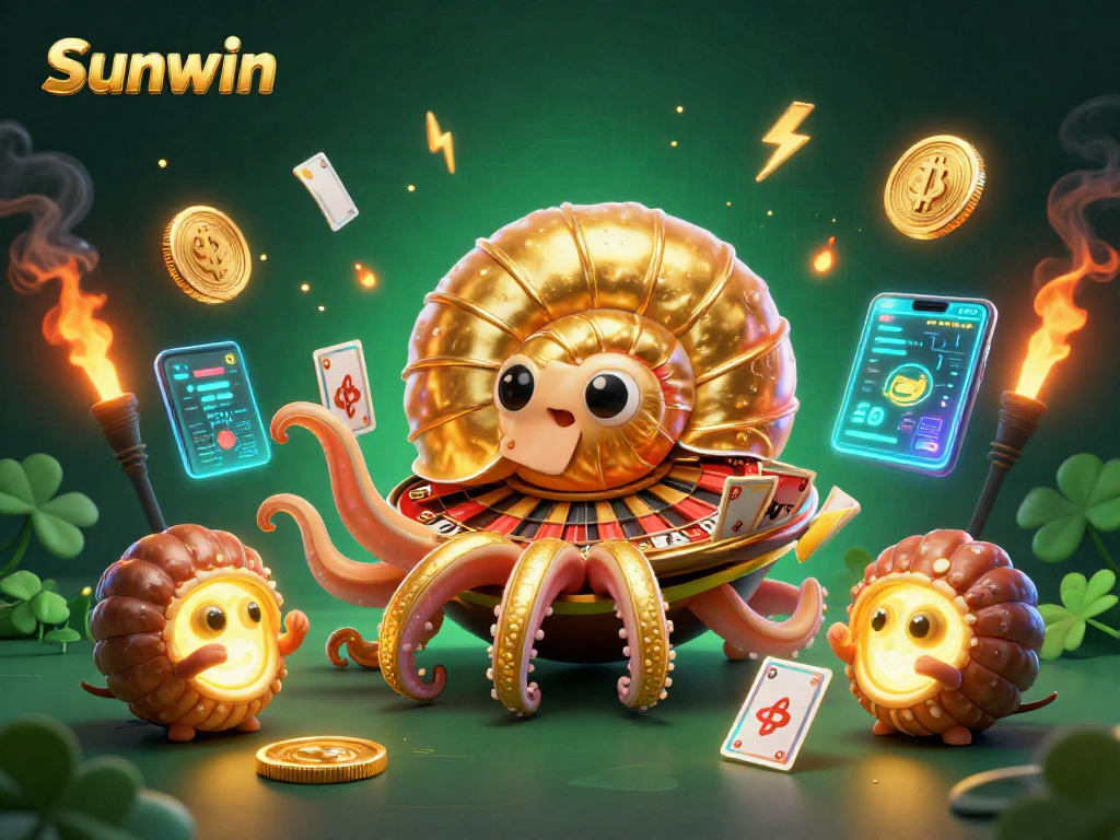 Join the excitement with Sunwin in an electrifying crypto casino adventure featuring vibrant characters.