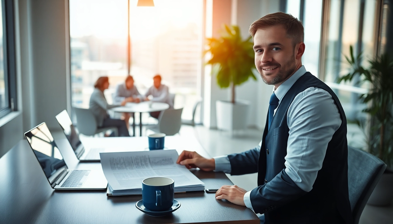 Erleben Sie einen Personalberater Vertrieb, der in einem modernen Büro professionelle Beratungsgespräche führt.