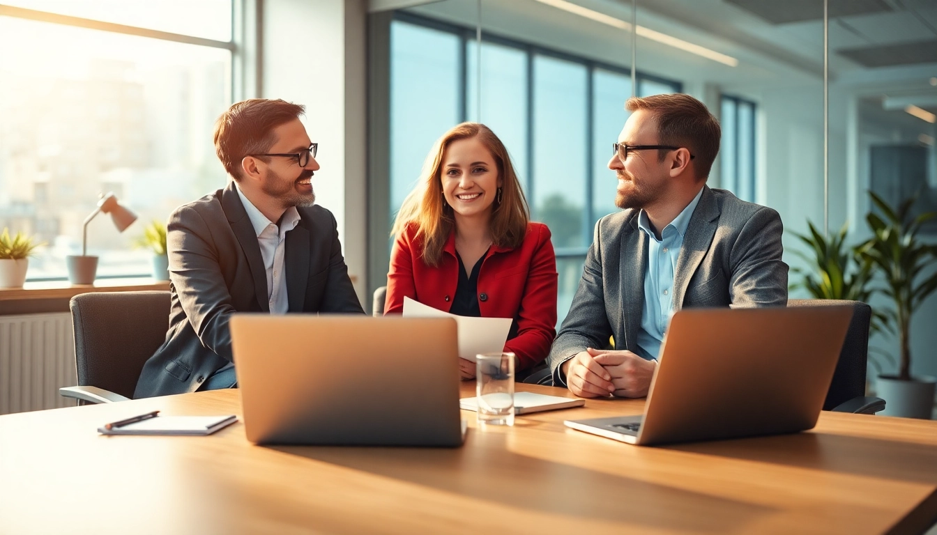 Karrierecoaching für Führungskräfte: Coaching-Sitzung mit einem Berater in einem modernen Arbeitsumfeld.