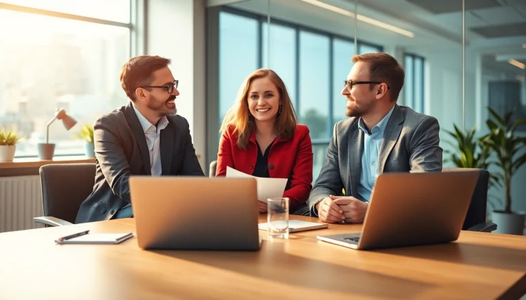Karrierecoaching für Führungskräfte: Coaching-Sitzung mit einem Berater in einem modernen Arbeitsumfeld.