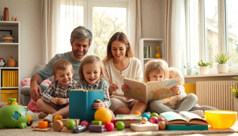 Kindererziehung durch spielerisches Lernen und harmonische Familienzeit.