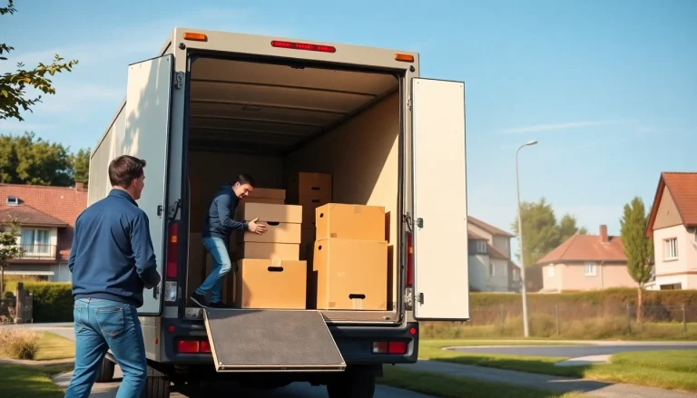 Professionelles Umzugsunternehmen im Saarland packt Möbel sicher in ein Fahrzeug.