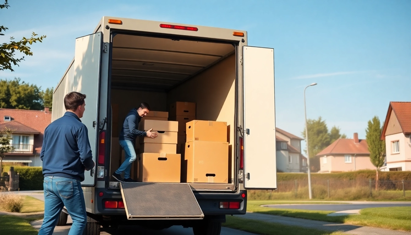 Professionelles Umzugsunternehmen im Saarland packt Möbel sicher in ein Fahrzeug.