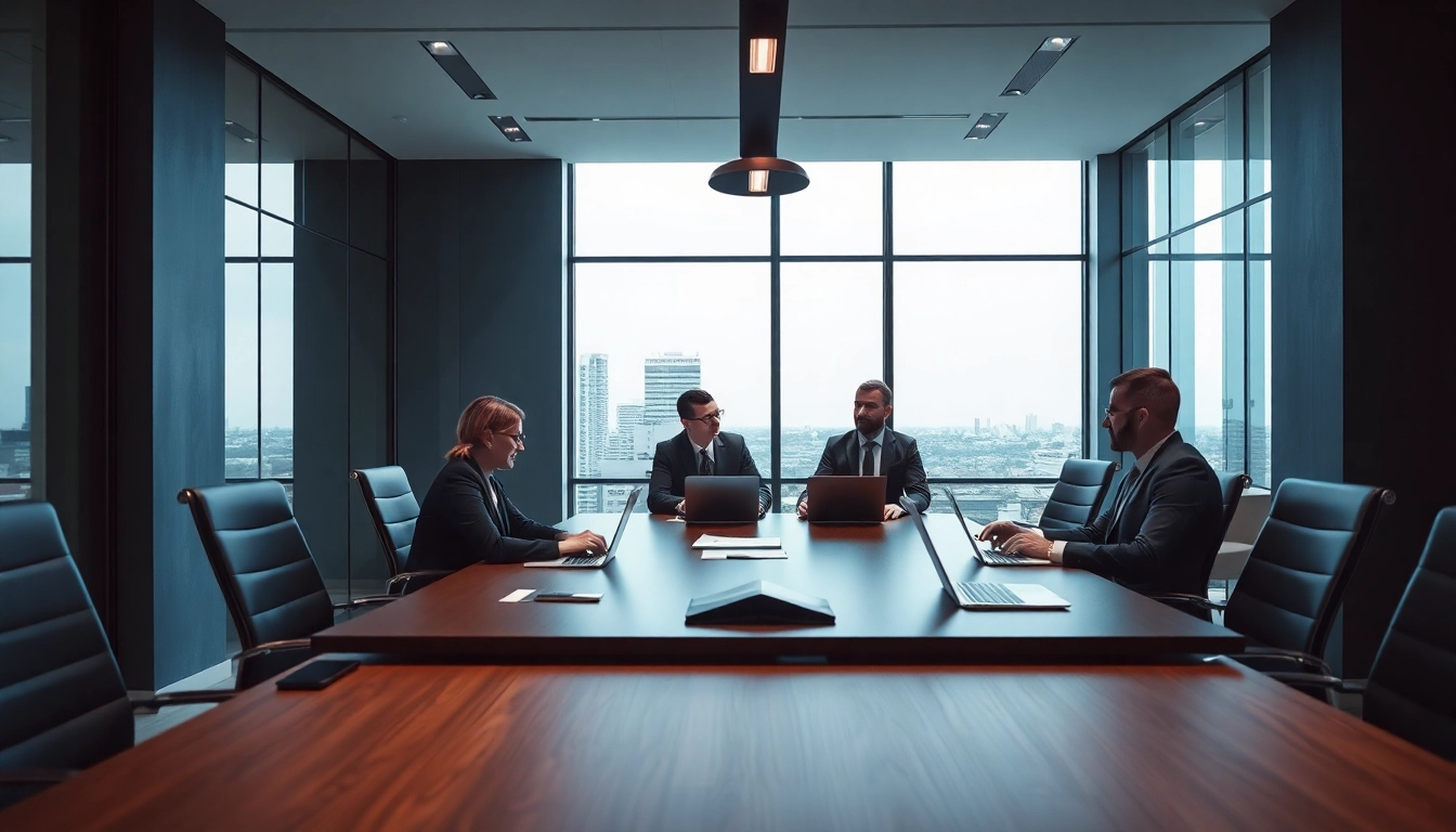 Professionelles Treffen in einer Headhunter Agentur mit Fachleuten, die strategische Diskussionen führen.